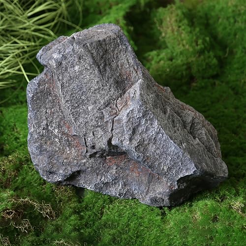 Shiketong Lightweight Faux Rocks for Garden Décor, Realistic PU Foam Landscape Stones, Outdoor Aquarium Hideaway 1pc(32x18x29cm)