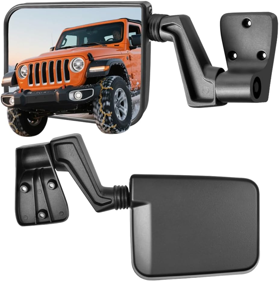 Passenger+Driver Side View Mirror Side Mirror Replacement fit for Wrangler TJ 1997-2006 (1Pair) (Black)