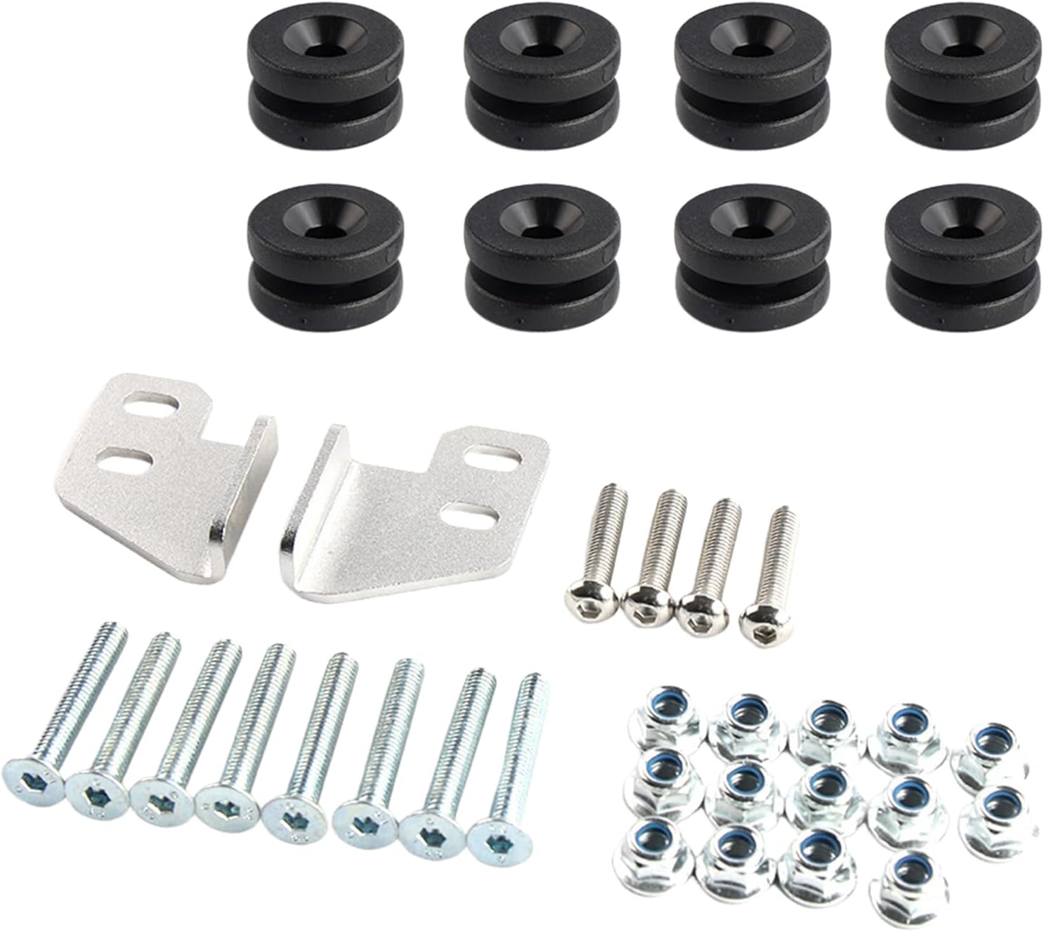 Motorcycle Top Box Mounting Kit - Aluminum Alloy Quick Release Base Plate Screws Hardware | Universal Luggage Pannier Case Fixings, Side Trunk Rack Install & Replacement Parts