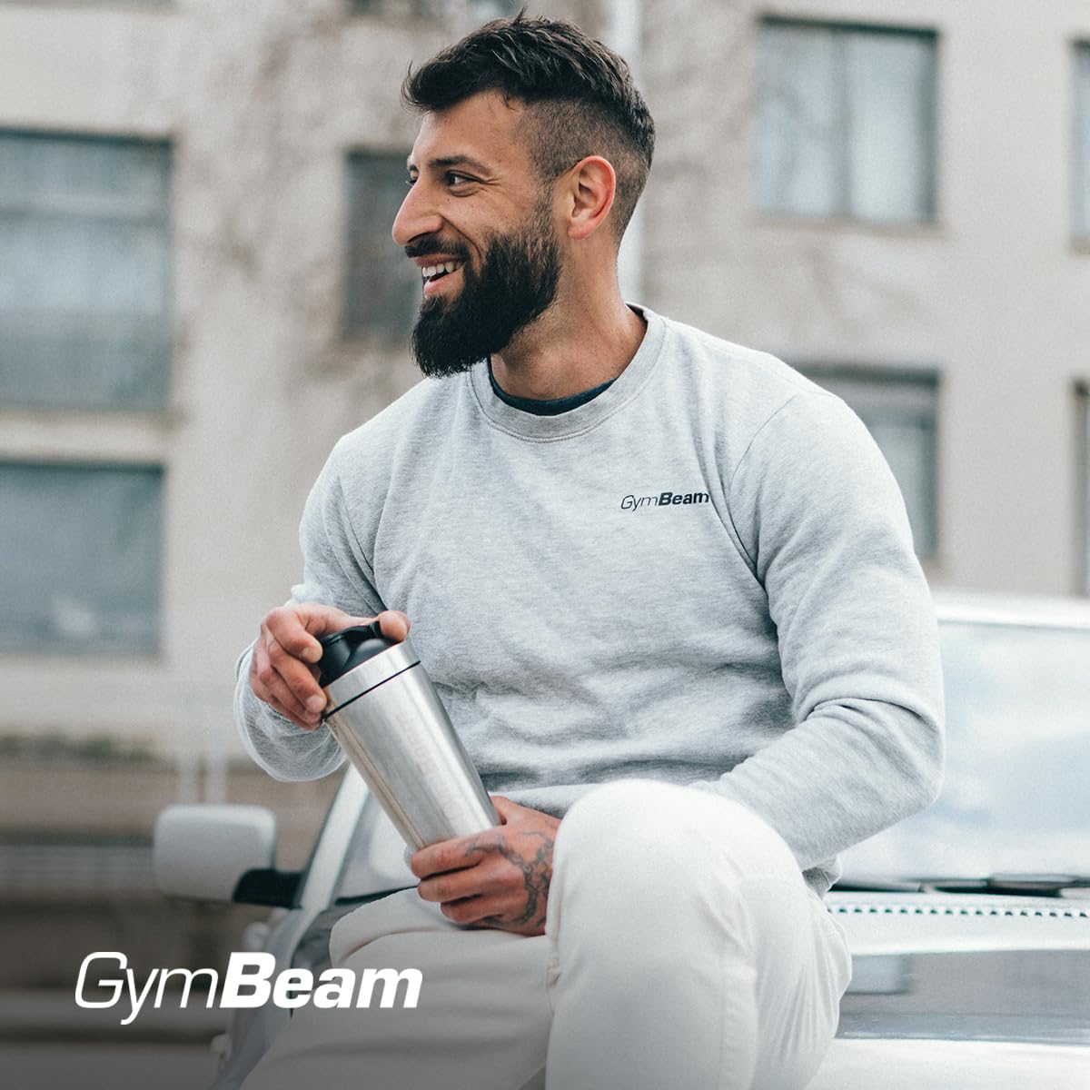 GymBeam Shaker Steel, Agitatore in Metallo, Shaker per Bevande Proteiche in Acciaio Inox, Leggero e Resistente da 750 ml, Non Trattiene Odori Sgradevoli, Ideale per Miscelare Integratori Alimentari