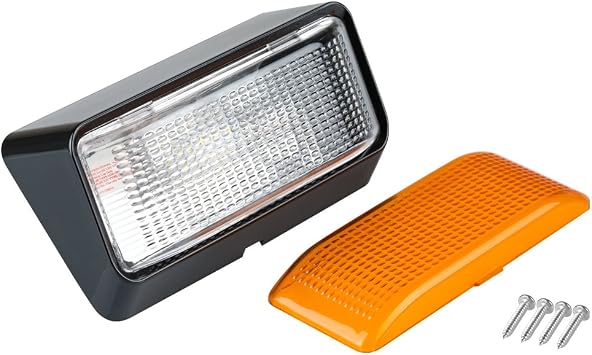 Lumitronics RV 12V LED Exterior Porch Utility Light, Clear & Amber Lenses Black