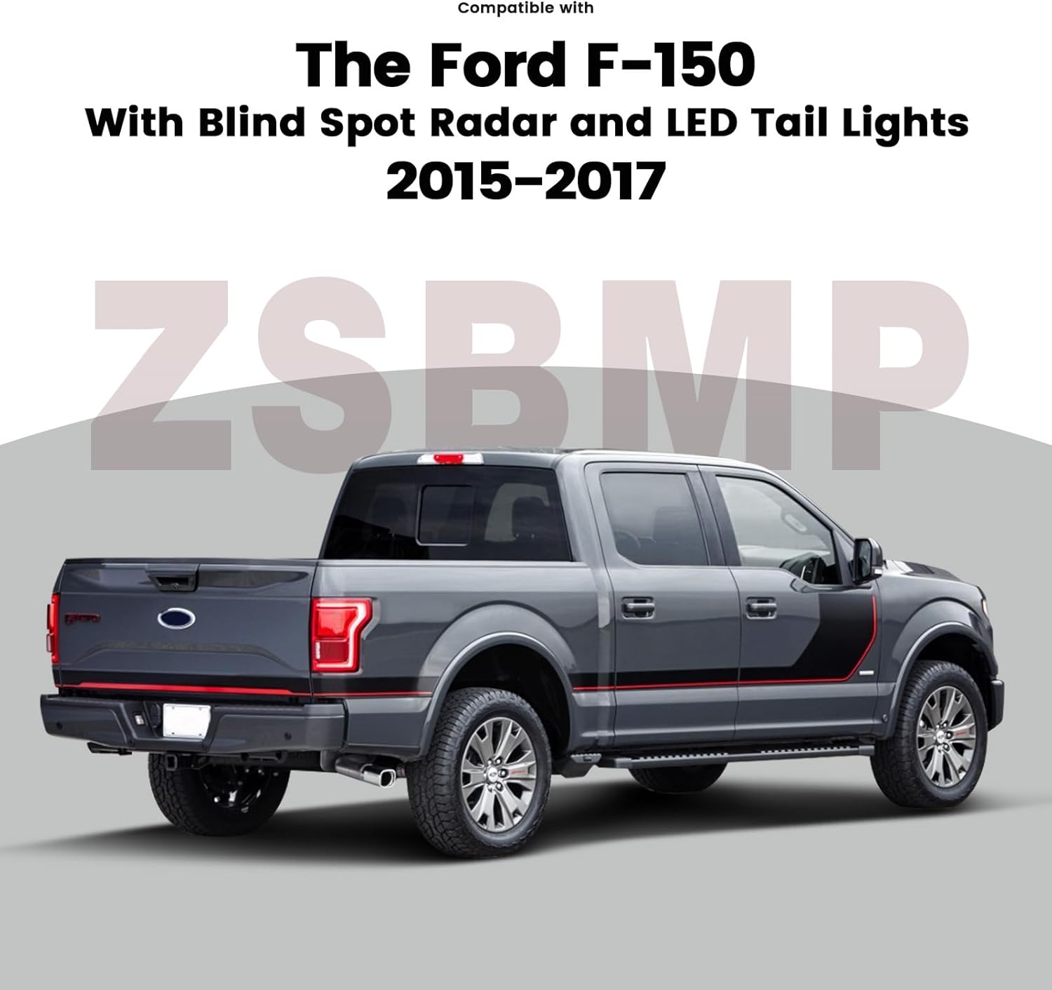 LED Tail Lights Assembly wiht Blind Spot Compatible with 2015 2017 Ford F150 King Ranch/Lariat/Limited/Platinum Taillight Rear Brake Lamp Signal Assembly OE:HL3Z13404D(Right Passenger Side)