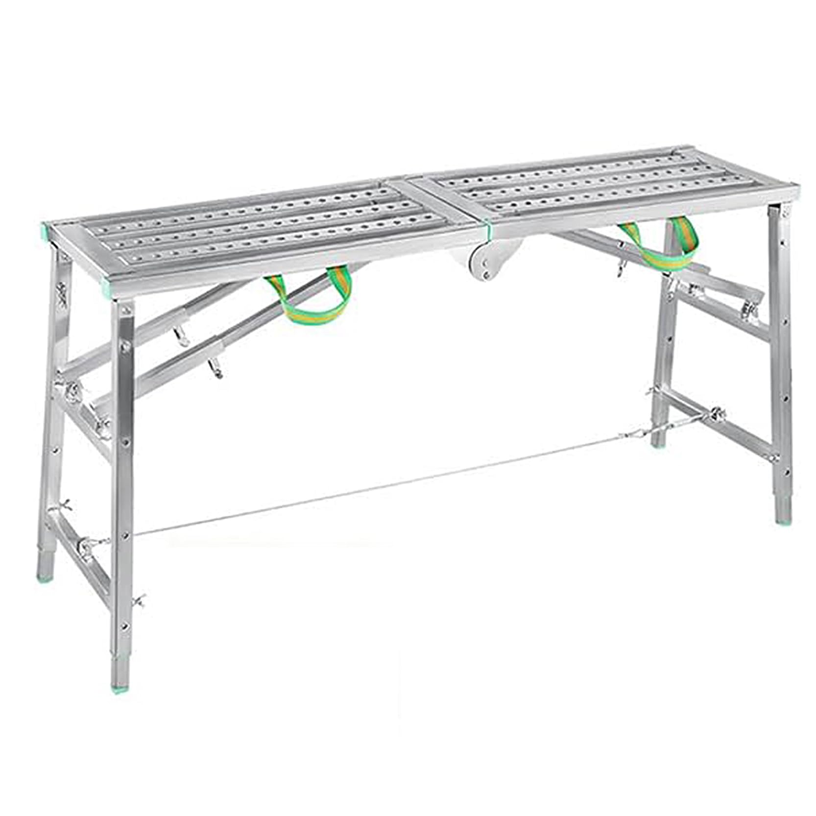 Wyposażenie drabiny, przenośne składane rusztowanie, wielofunkcyjna platforma robocza, stołek drabinkowy, nośność 900 kg, stal ocynkowana (rozmiar: 180 cm)