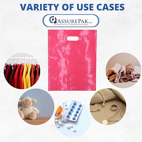 Miniatura 6 de Bolsas de mercancías troqueladas de LDPE - 500 bolsas - 12"x15" - 1.5 mil - Rosa - 1215DCPINK - AssurePak