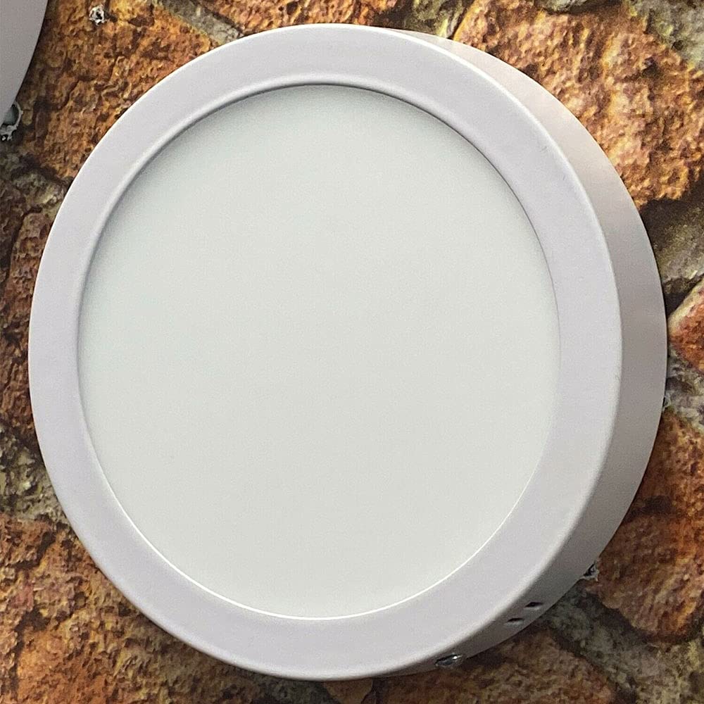 Manningham Lighting 18W Surface Mounted Led Panel Light Circular Round Ceiling Downlight Daylight White Bathroom Kitchen Bedroom Hallway Corridor Balcony Living Room (18W)