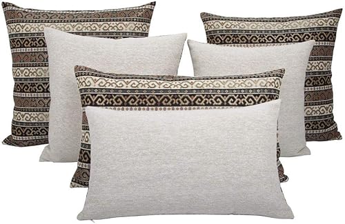 Miniatura 3 de pillowerus Fundas de Cojines Decorativos Persas Verde Oscuro Caqui y Negro - 16 x 16 Pulgadas, Almohadas Decorativas, Decoración Boho para