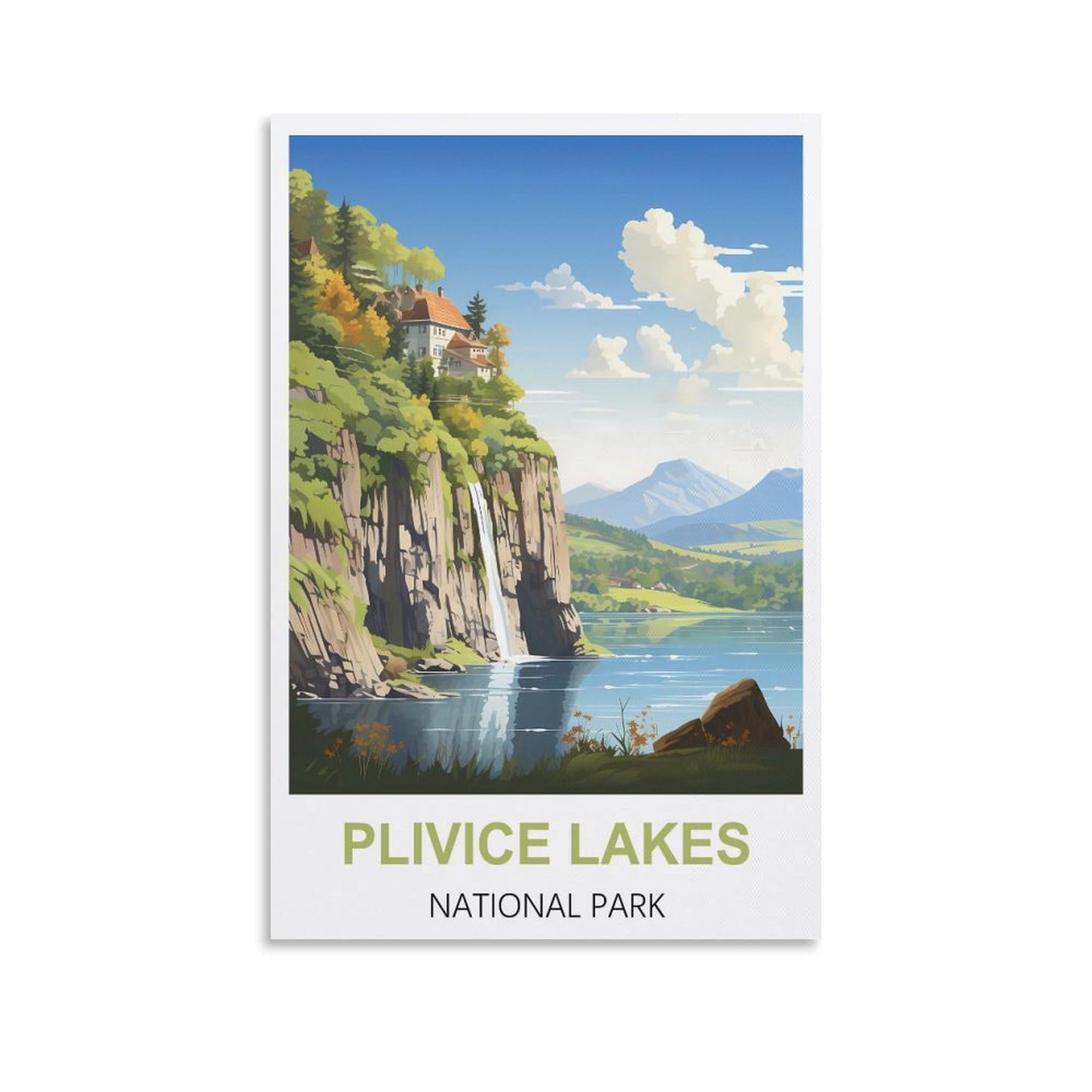 Vintage Metal Tin Signs Plitvice Lakes National Park Garden & Kitchen Poster, Inspirational Sign Home Wall Art Decor for Home Kitchen Bar Club Decoration 15x30cm