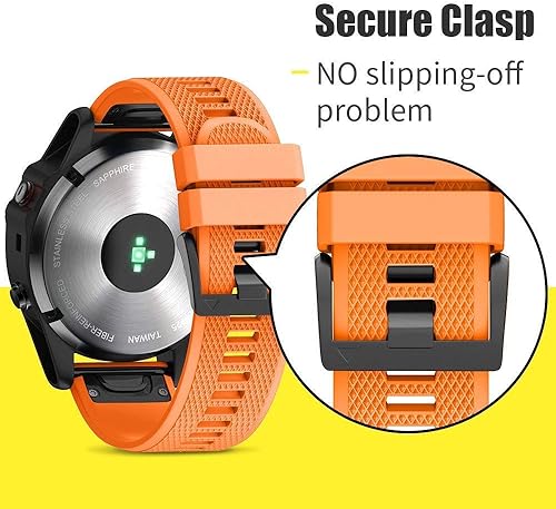 Miniatura 11 de NotoCity Compatible con Fenix 5X Watch Bands 1.024 in Correa de reloj de silicona para Fenix 5X Plus/6X/6X Pro/7X/3/3 HR/Tactix/Descent MK1/D2 Delta