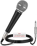 Pyle Professional Dynamic Vocal Microphone - Moving Coil Dynamic Cardioid Unidirectional Handheld Microphone with ON/OFF Switch Includes 15ft XLR Audio Cable to 1/4'' Audio Connection - PDMIC59