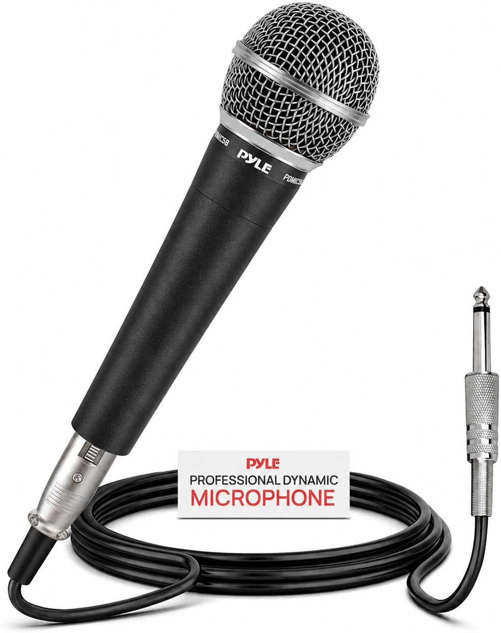 Microphone, Dynamic Cardioid, XLR Cable Included, Unidirectional, Rugged Construction, Built-in Pop Filter, Perfect for Stage & Studio, High Gain, Ultra-Wide Frequency Response, 15ft Cable