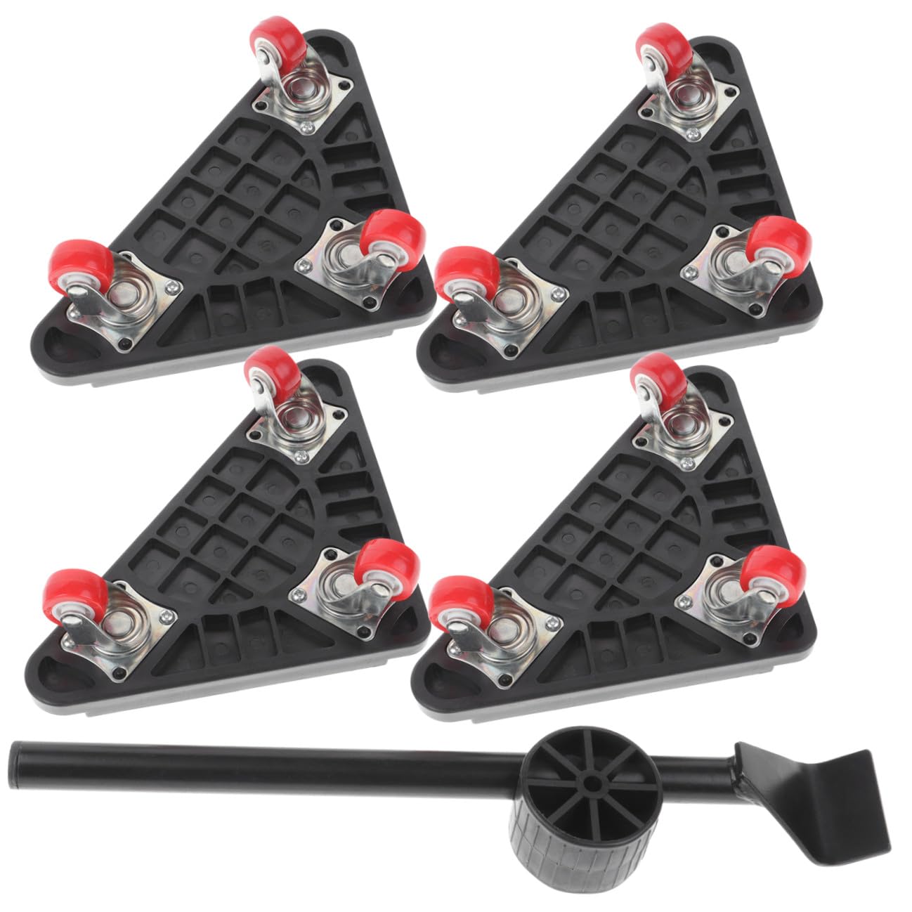 Carrelli Mobili Triangolari con Ruote Girevoli in Metallo Antiscivolo per Spostare Mobili Pesanti e Elettrodomestici Kit Sollevatore e Rialzo per Trasporto Efficiente in Casa e