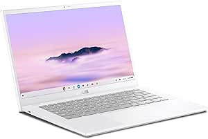 ASUS Chromebook Plus CX34 Laptop with Google AI, 14" Display (1920x1080), Intel® Core™ i3-1215U Processor, 8GB RAM, 256GB UFS Storage, ChromeOS, White, CX3402CBA-DH386-WH