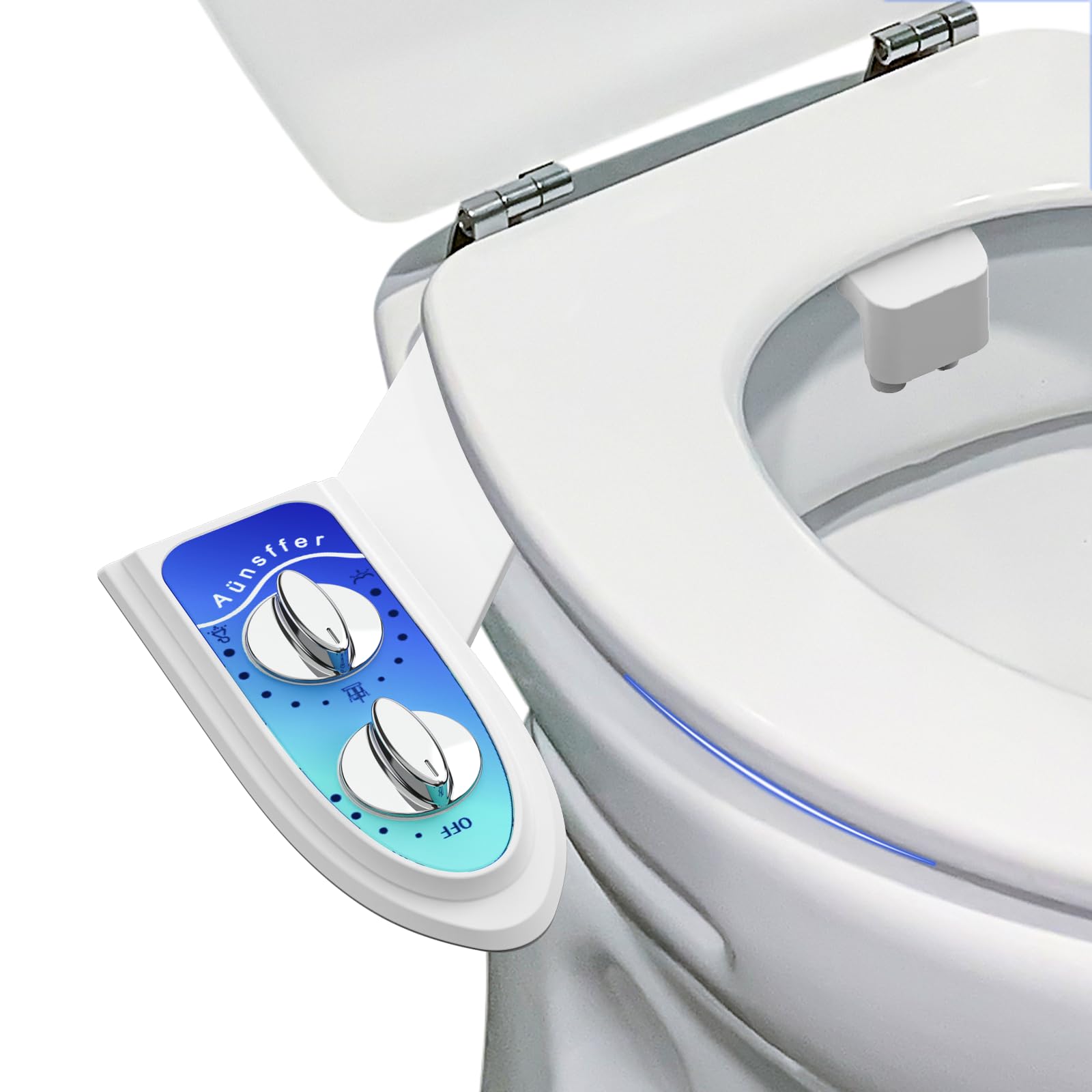 Bidet Attachment for Toilet, Non-Electric Fresh Cold Water, Toilet Bidet with Dual Nozzles Sprayer, Adjustable Water Pressure Control, 3 Modes Wash (Feminine/Bidet Wash + Self-Cleaning)