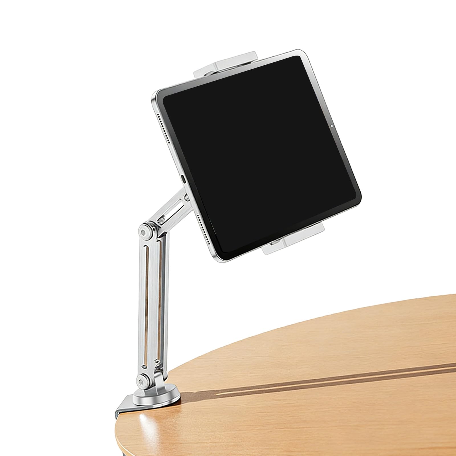 Supporto regolabile a 4 assi con morsetto pieghevole e girevole a 360 gradi per tablet e smartphone, struttura in alluminio, supporto regolabile per telefono