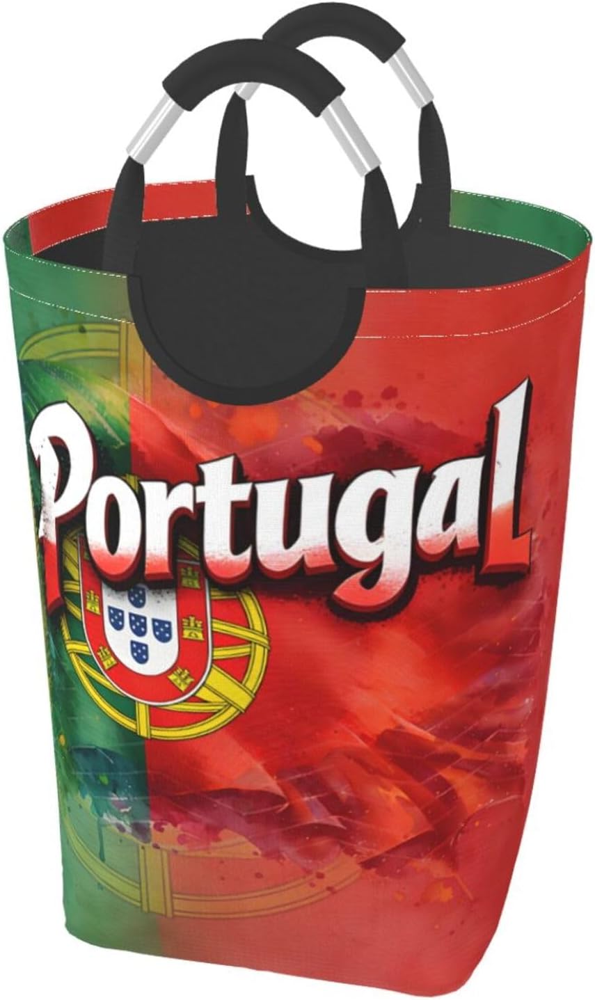 Portugal We Are 26 Foldable Dirty Laundry Bag, Waterproof Oxford Fabric With Pe Board Base, 50l Capacity For Home & Travel