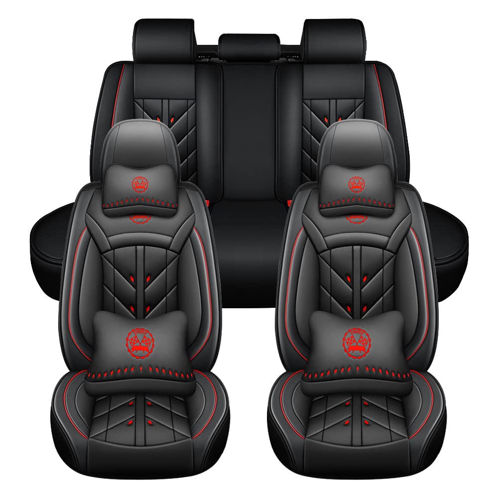 JoyRozTek Car Seat Covers For Ope1 Insignia 2009-2026 (5-Seater), Universal Fit, Premium PU Leather Seat Cover Full Set, ZT06-Black