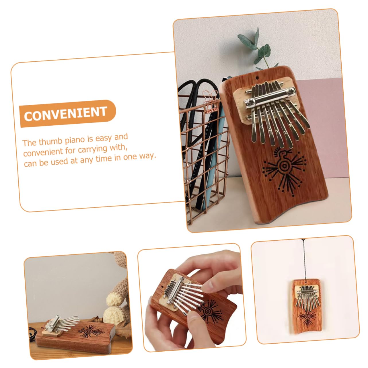 Alasum 5kawałki Kalimba Kciukowa Tonów Przenośny Instrument Muzyczny Dorosłych Idealny Do Domu Szkoły Przyjęcia i Łatwy Użytkowaniu Czysty Dźwięk