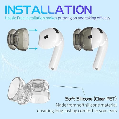 Miniatura 5 de 5 pares Funda de puntas de oreja para AirPods 4 (2024), funda de silicona suave para audífonos AirPods 4, accesorios compatibles con auriculares