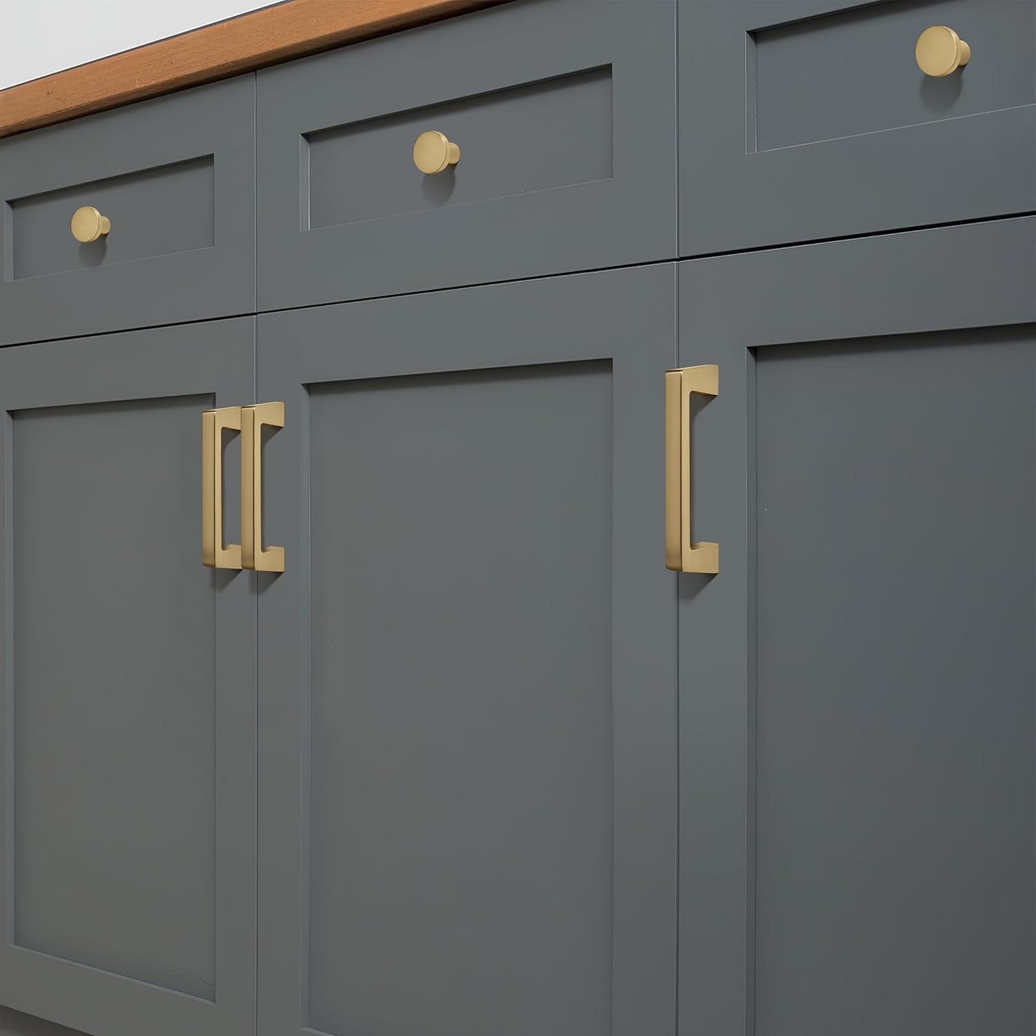 10 Pack 8 inch Solid Champagne Bronze Cabinet Handles Kitchen Hardware Drawers Bathroom Vanity Cabinet Door Handles