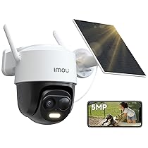 Imou 5MP Telecamera WiFi Esterno Senza Fili con Pannello Solare, Videocamera Sorveglianza Wi-Fi Esterno a Batteria 5000mAh, Rilevamento PIR&Umano, Visione Notturna a Colori, Audio Bidirezionale, IP65