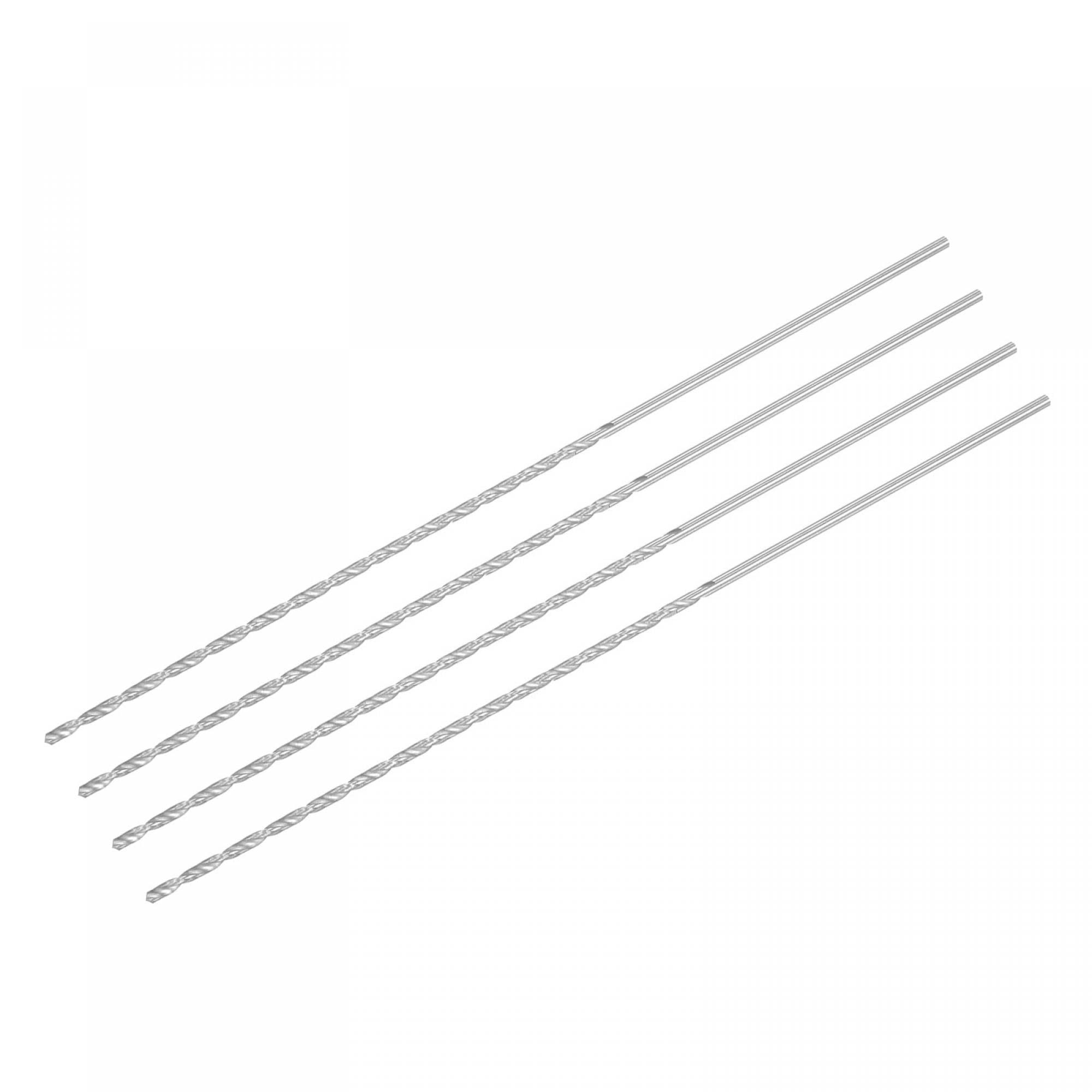 sourcing map HSS(High Speed Steel) Extra Long Twist Drill Bits, 2.5mm Drill Diameter 250mm Length 4 Pcs