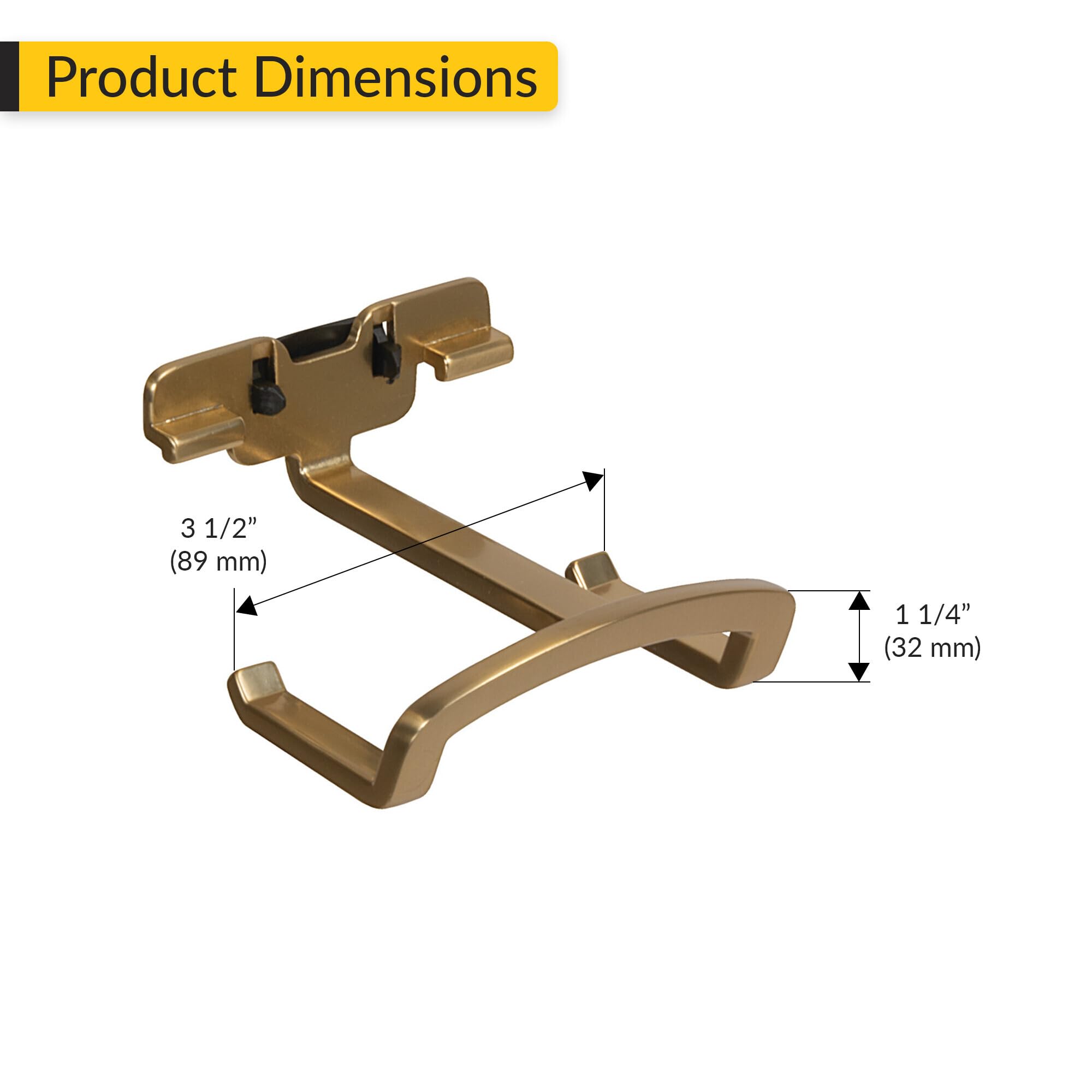 Brixwell QIHL-004 Shoe Hook, Wall Mount System Matt Gold Finish