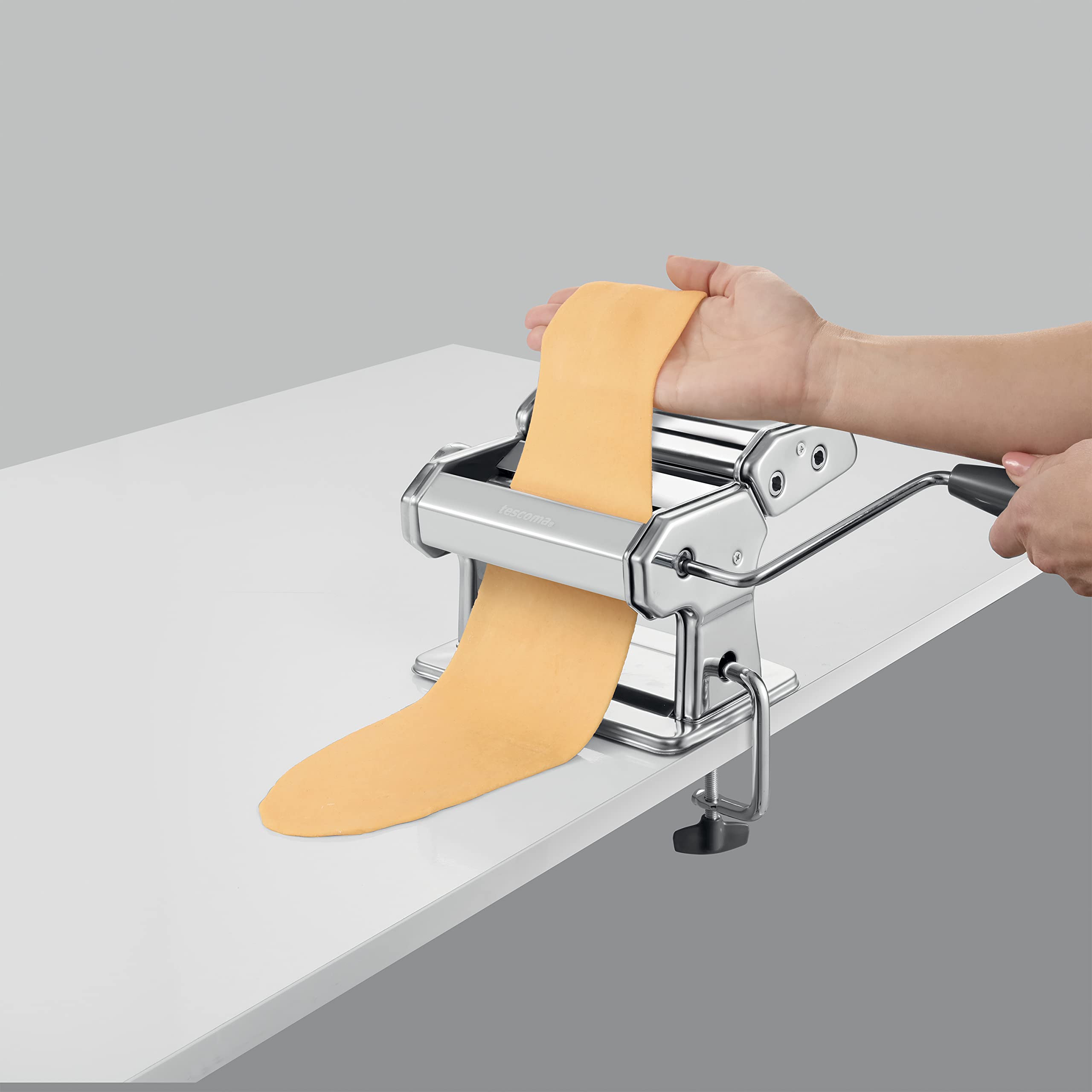 Tescoma 428694 Máquina de pasta casera para fideos, fettuccine, fideos y lasaña, línea GrandCHEF, acero inoxidable