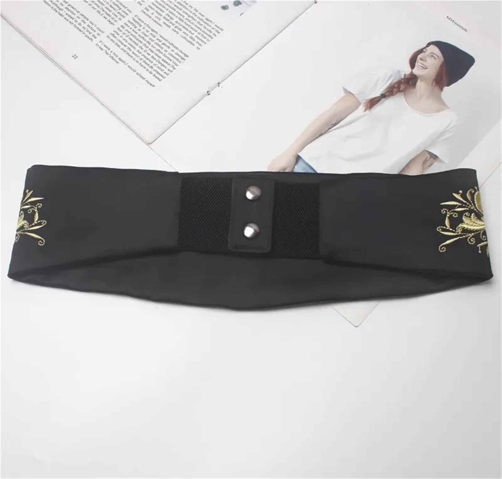Cinturones de Mujer Cinturón de mujer bordado corsé elástico faja femenina abrigo cintura vestido decoración ancho