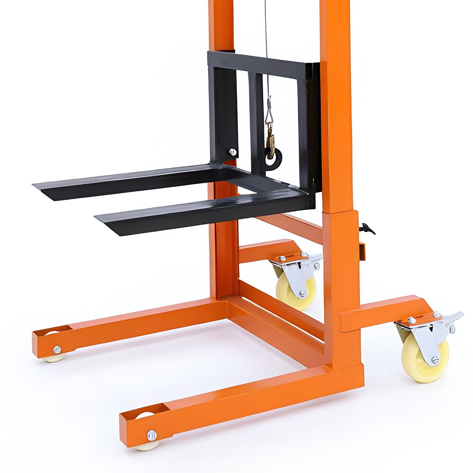 Transpallet a Spinta con Pompa a Mano Impilatore Manuale Staccabile con Sollevamento a manovella for carico Scarico Pallet Transpallet