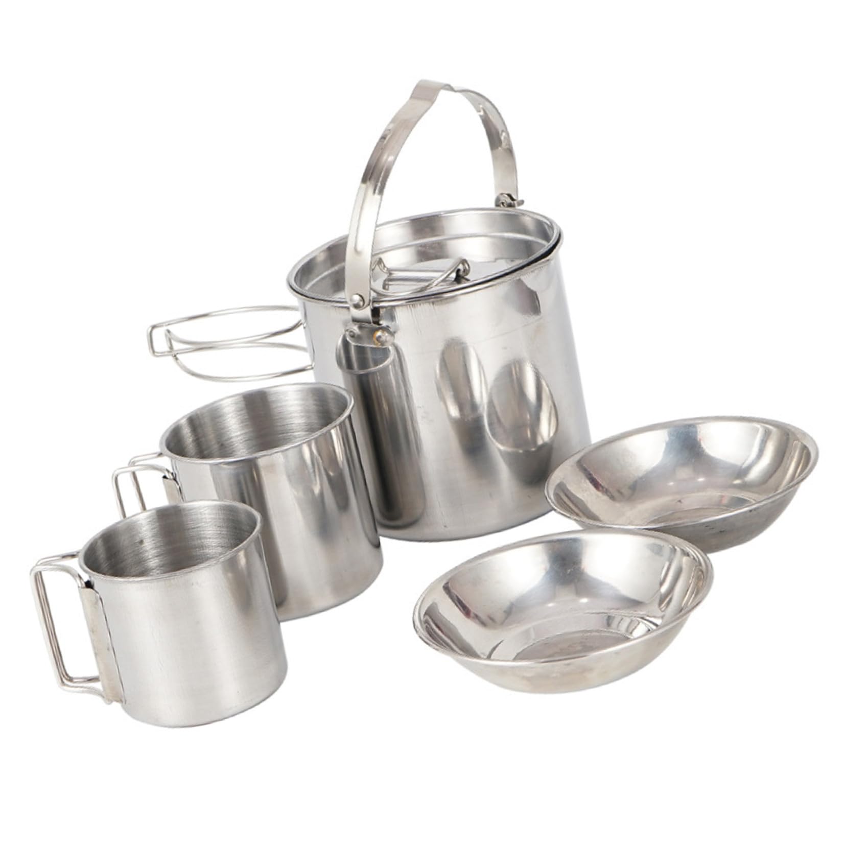 SUPVOX 2 Set Di Pentole Da Campeggio Leggere Per Esterni Bollitore Ciotola Tazza Posate Per Escursionismo Pesca E Picnic