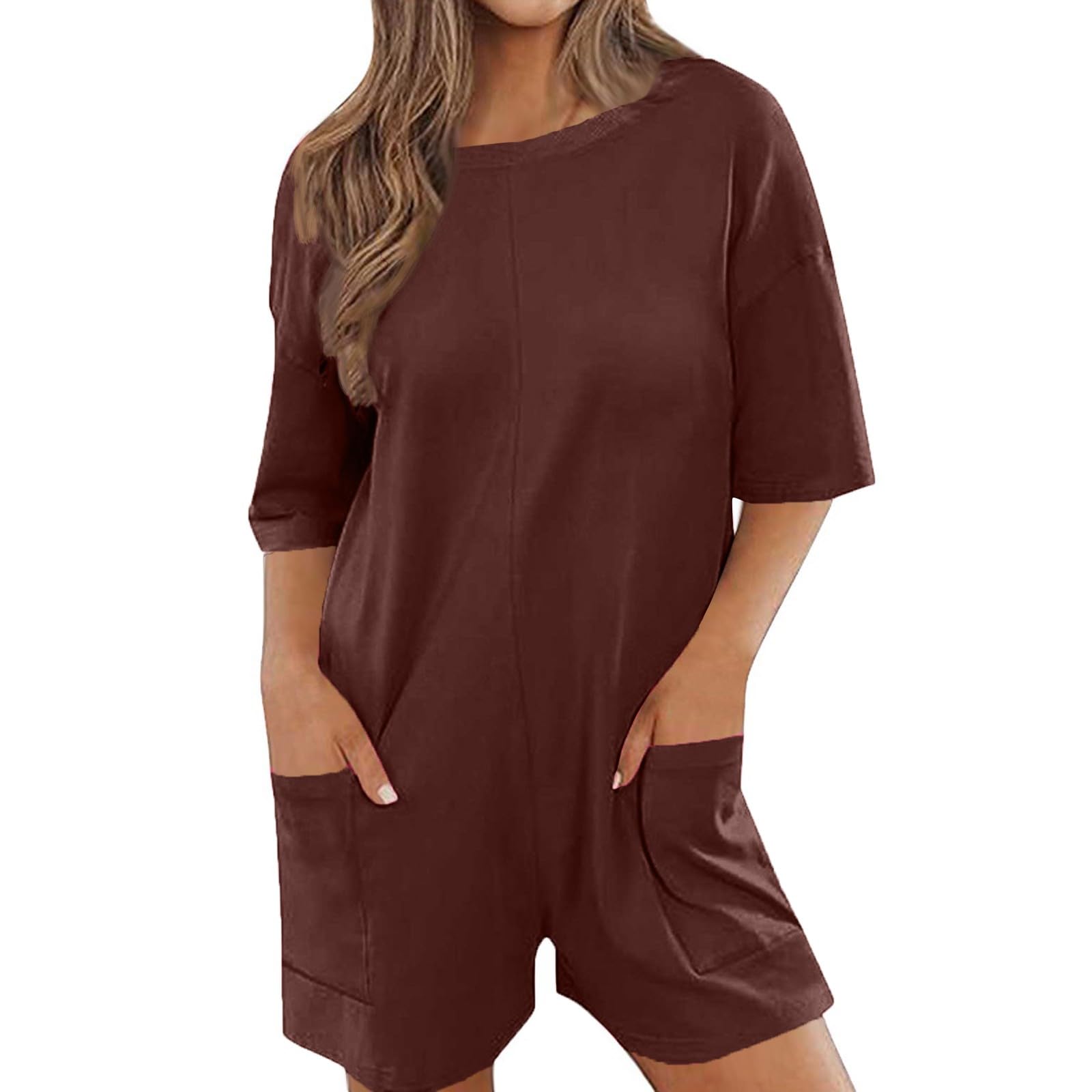 Summer Rompers for Women 2026 Spring Flowy Dressy Casual Cotton Jumpsuits Beach Comfy Linen Athletic Overalls