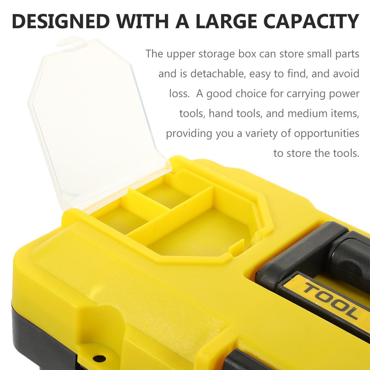 Cassetta Porta Attrezzi Portatile in Plastica Pp Grande Capacità per Utensili Manuali e Oggetti di Media Misura per Elettricisti e Meccanici