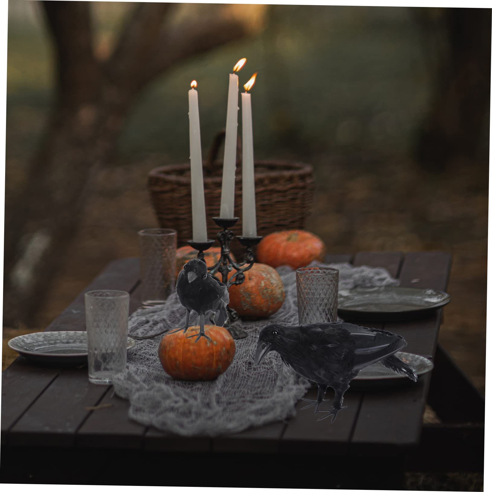 VICASKY 3 Stück Kreativer Halloween Vogeldeko Schwarz für Gartenparty und Wohnzimmerdeko