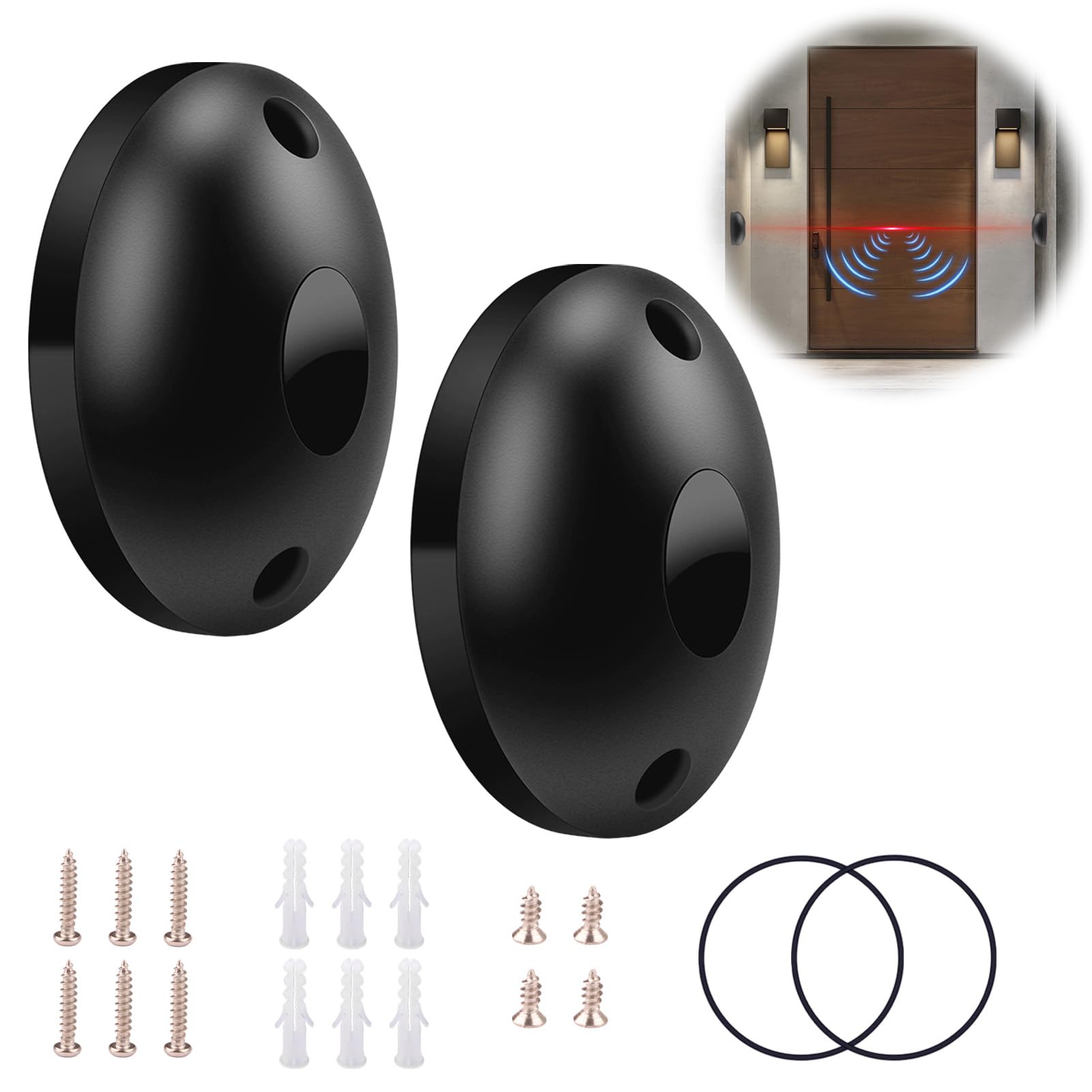 Fotocélulas Infrarrojas Universales, Par de Sensor Puerta Garaje, Fotocélula Infrarroja para Puertas Automáticas y Puertas de Garaje, Acerca de Alcance de 20 Metros, 12/24V AC/DC