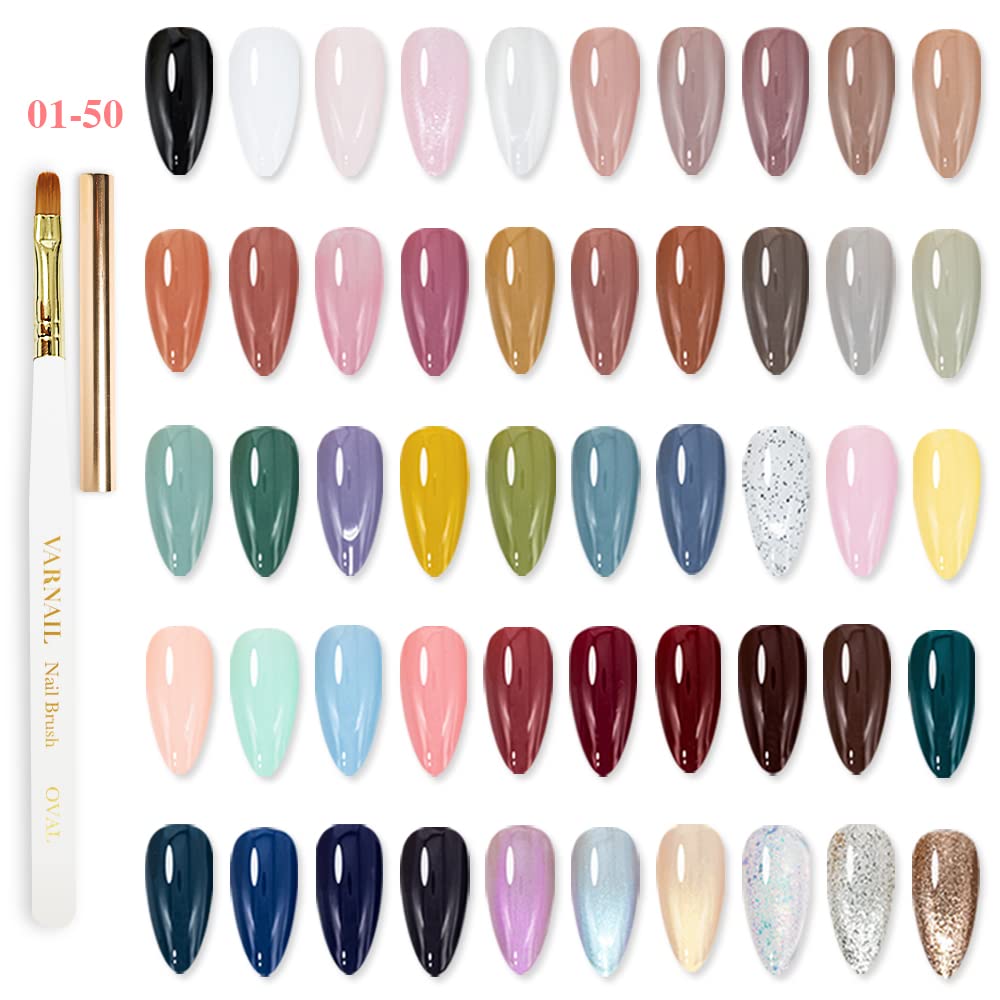 VARNAIL Solid Gel Nail Polish 10 Colors Nail Art Design Manicure Set DIY Gel Polish for Home and
