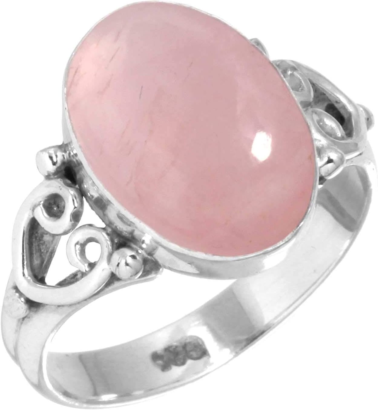 JEWELOPORIUM 925 Sterling Silver Handmade Ring for Women 10x14 Oval Gemstone Costume Silver Jewelry for Gift (99019_R)