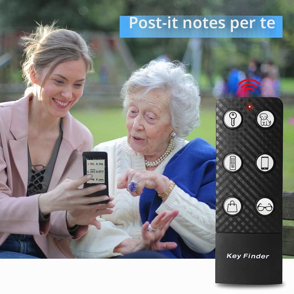 Trova-chiavi, RF Item Locator, con 2 trasmettitori e 6 ricevitori, segnali acustici da 85 dB, trova-chiavi senza fili, supporta il controllo remoto per localizzare animali domestici, borse