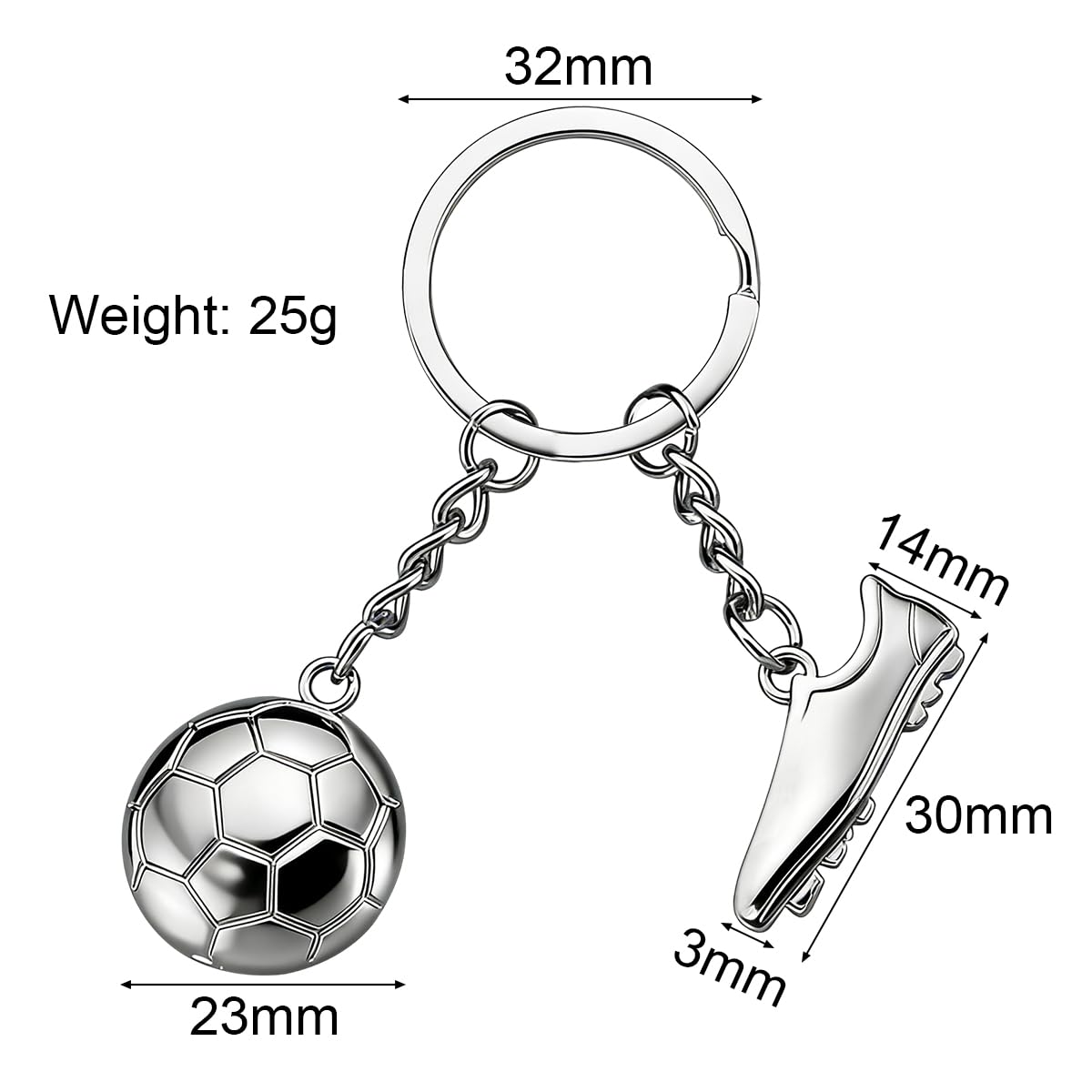 Portachiavi Calcio,Portachiavi Regalo Calcio,Portachiavi Pallone Calcio per Ragazzi e Ragazze,per Fan,Coppie e Feste di Compleanno per Scambiarsi Regali - 2