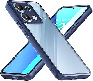 جراب حماية شفاف من دلع موبايلك، لموبايل شاومي ريدمي نوت 13 شبكة الجيل الرابع 4G (لا يناسب شبكة الجيل الخامس 5G) مقاوم للصدمات من الدرجة العسكرية مضاد للاصفرار نحيف بممتص صدمات كامل بواقي كاميرا، أزرق