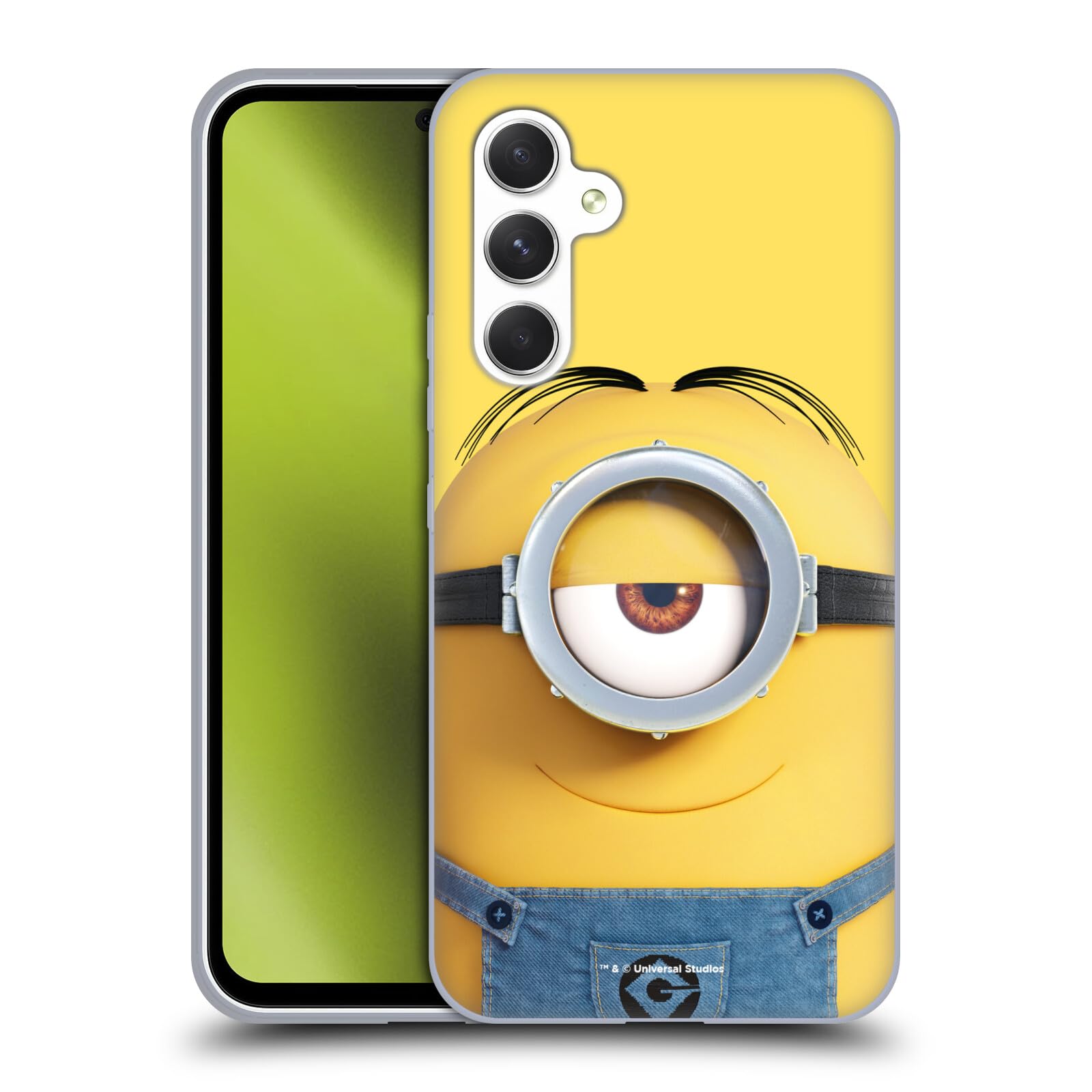 Head Case Designs Officially Licensed Despicable Me Stuart Full Face Minions Soft Gel Case Compatible with Samsung Galaxy A54 5G