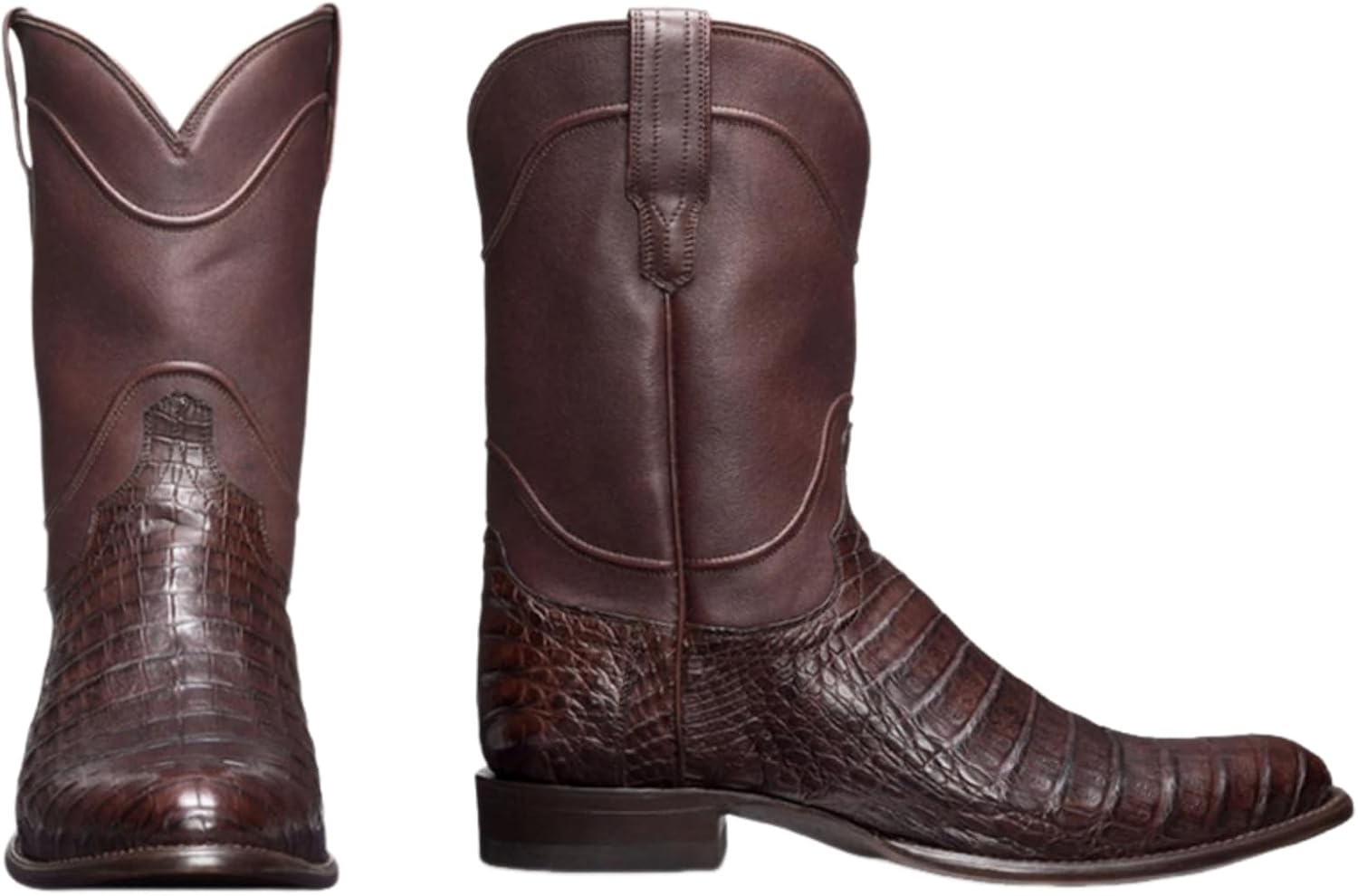 Mens Medieval Cowboy Boots Renaissance Round Toe Riding Mid-calf Boot for Halloween