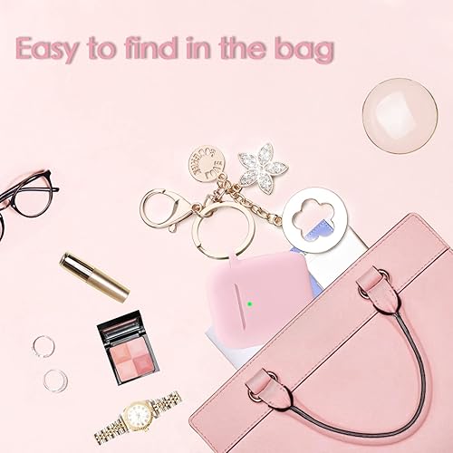 Miniatura 5 de OLEBAND Funda compatible con AirPods de 12 generación con bonito llavero brillante, funda de silicona compatible con Apple Air podiPod 2 y 1 Gen