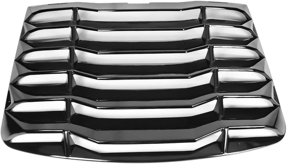 IKON MOTORSPORTS, Rear Window Louver Compatible with 2003-2008 Nissan 350Z Coupe, IKON Style Gloss Black ABS Plastic Sun Shade Cover Vent Windshield, 2004 2005 2006 2007