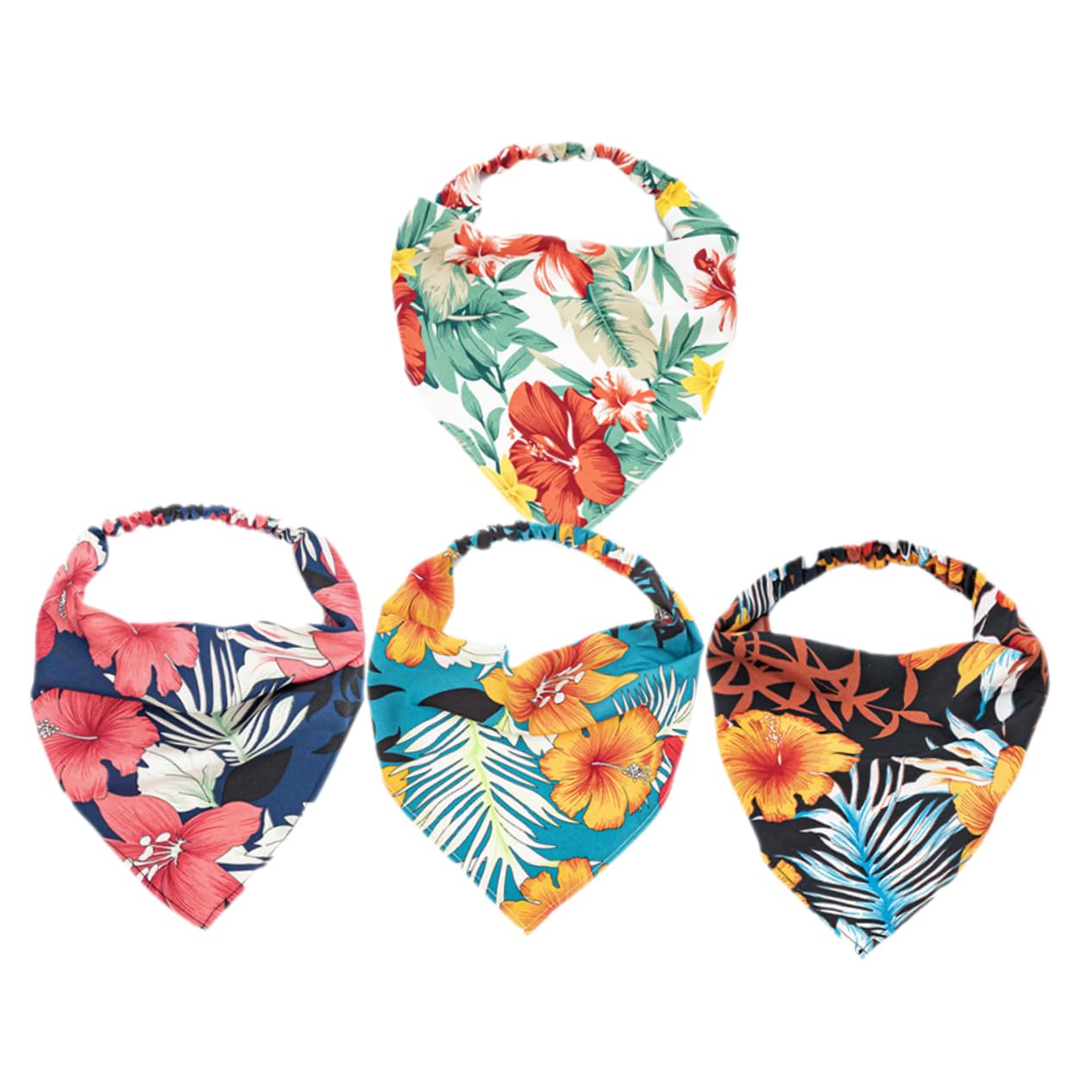 4 Set Di Bandane Per Da Donna Con Motivo Floreale Elastiche Alla Moda Per Donne 4 Pezzi*4