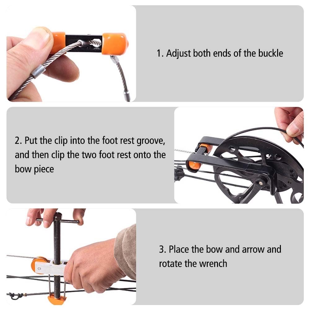 MiOYOOW Presse à arc, portable en aluminium, accessoire universel de tir à l'arc pour arc de chasse