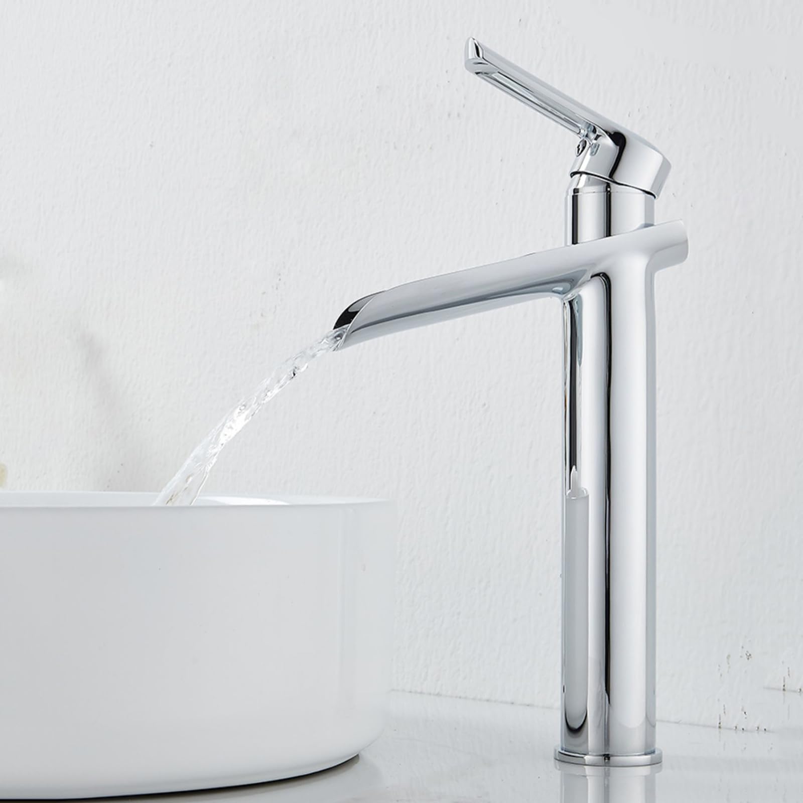 ANVLOJRIH Bathroom Sink Taps Basin Mixer Tap Waterfall Chrome Bathroom Faucets Basin Mixer Single Lever Bathroom