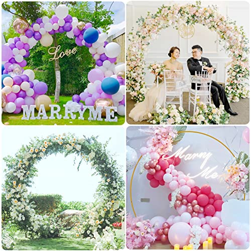 Fomcet Round Backdrop Stand 8FT Gold Circle Balloon Arch Frame Large Metal Wedding Arch for Anniversary Birthday Party Valentine Ceremony Wedding Decorations Thickened Square Tubes - Image 8