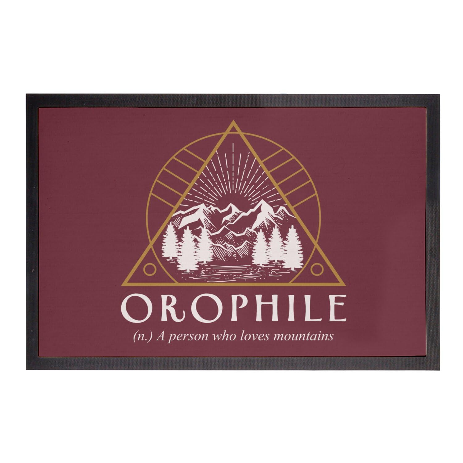 Paillasson rouge orophile au design montagne bohème et dimensions idéales 75x50cm