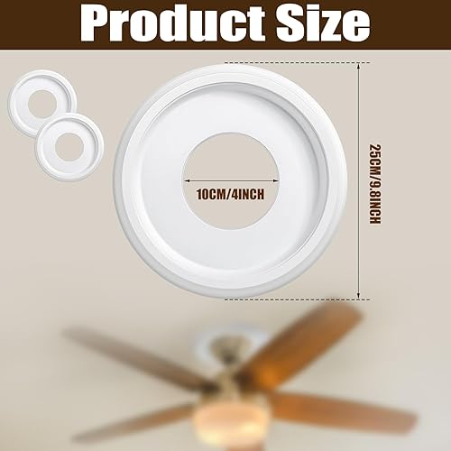 Miniatura 7 de Medallón de techo de poliuretano para accesorios de iluminación, cubierta de techo de 9-34 pulgadas, iluminación del hogar, medallones de techo,