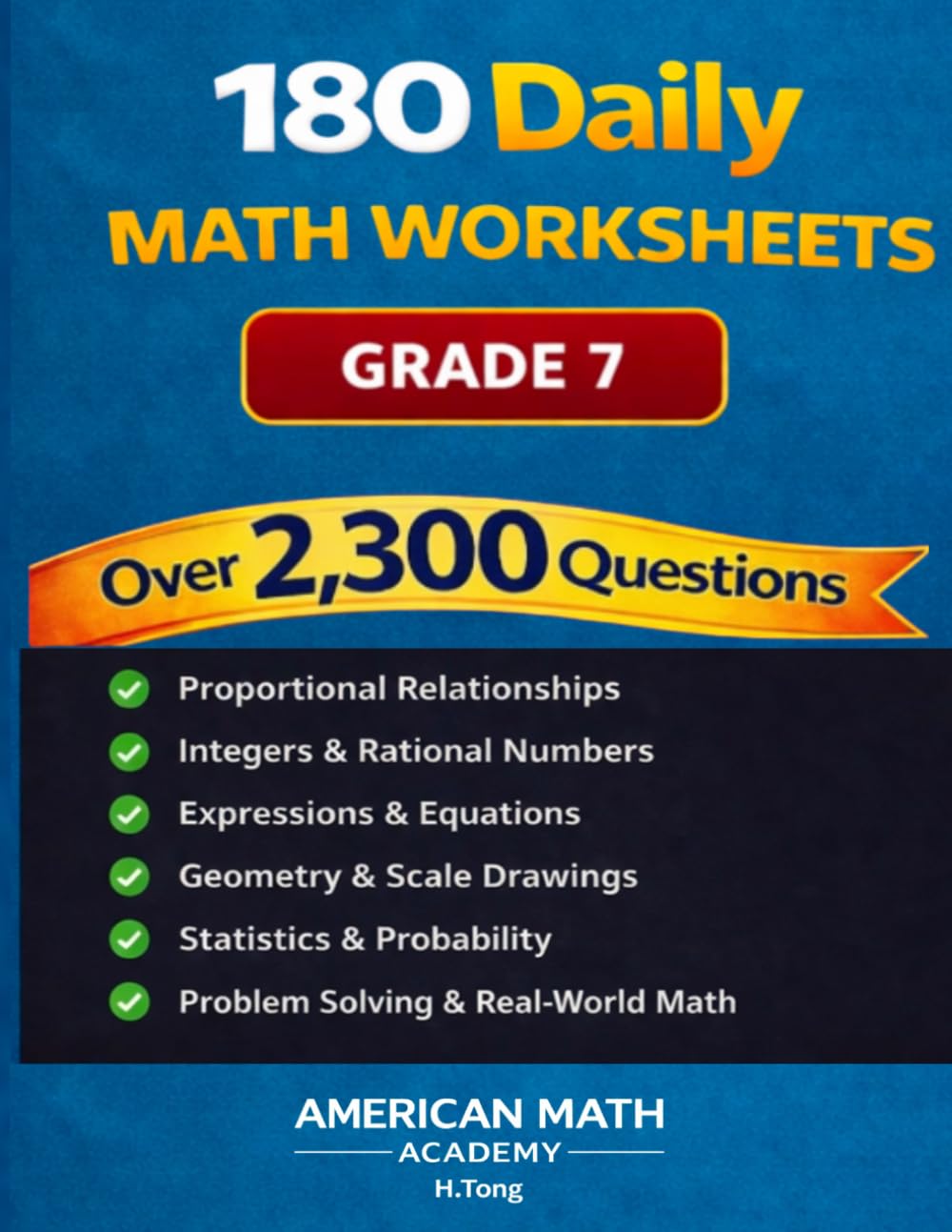 180 Daily Math Worksheets: Grade 7